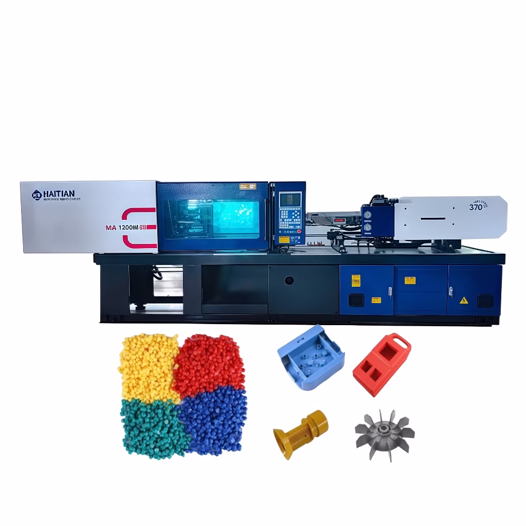 Haitian 120-ton Horizontal Hydraulic Injection Molding Machine-MA1200-Channel PLC & Motor Plastic Equipment